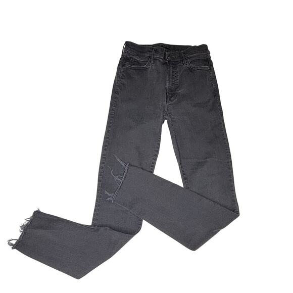 Mother Stunner Zip Ankle Step Fray High Waist Skinny Jeans Not Guilty 25 - Picture 1 of 12